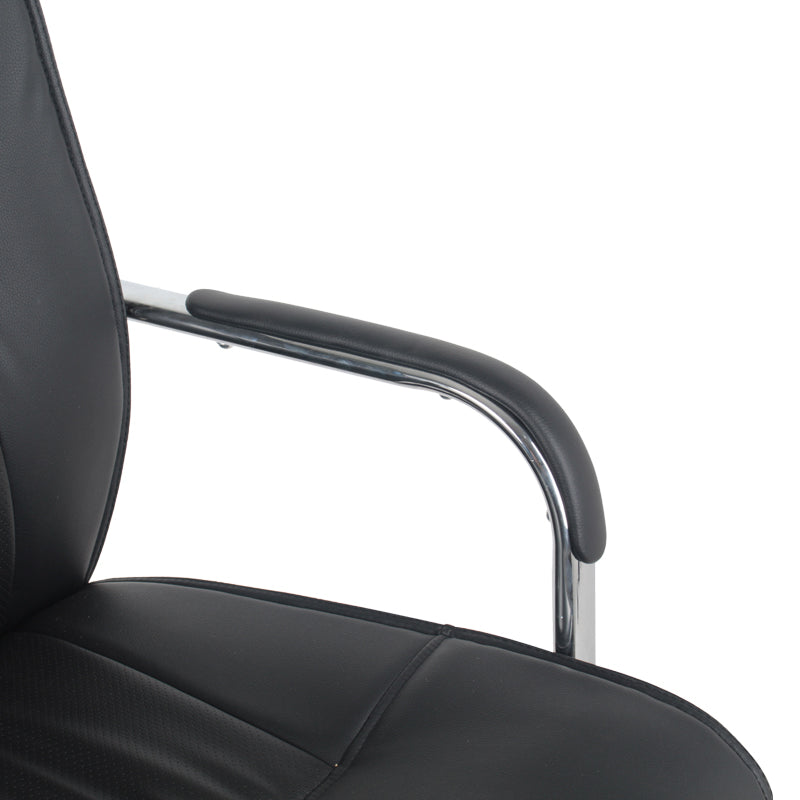 Biani guest chair black pu-chrome leg 57.7x70x101cm