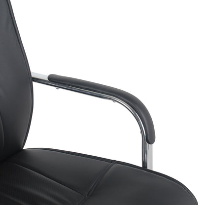 Biani guest chair black pu-chrome leg 57.7x70x101cm