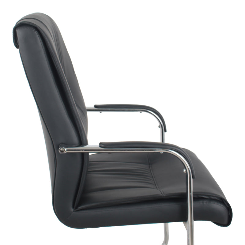Biani guest chair black pu-chrome leg 57.7x70x101cm