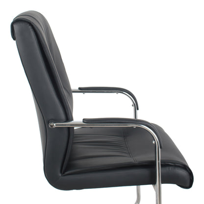 Biani guest chair black pu-chrome leg 57.7x70x101cm