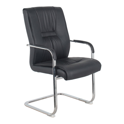 Biani guest chair black pu-chrome leg 57.7x70x101cm