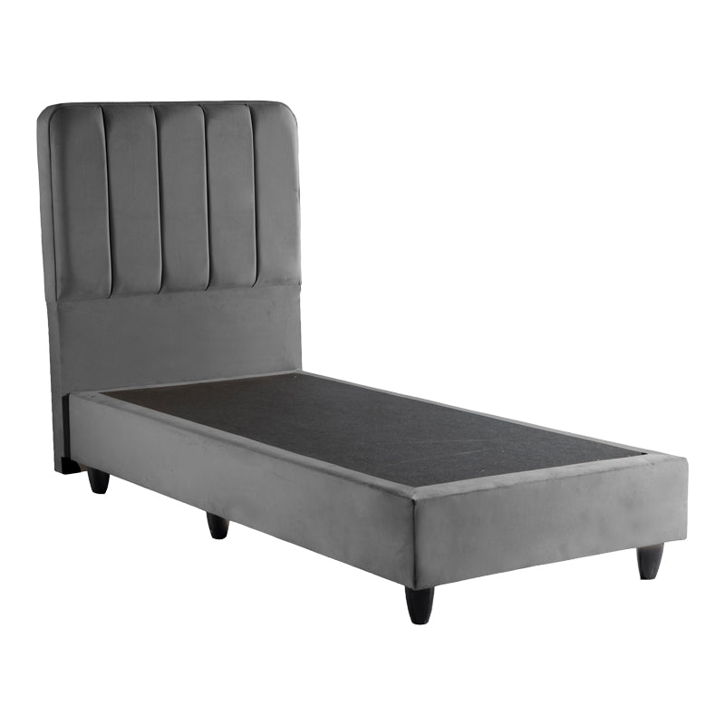 Single bed Lunda anthracite velvet 90x200cm
