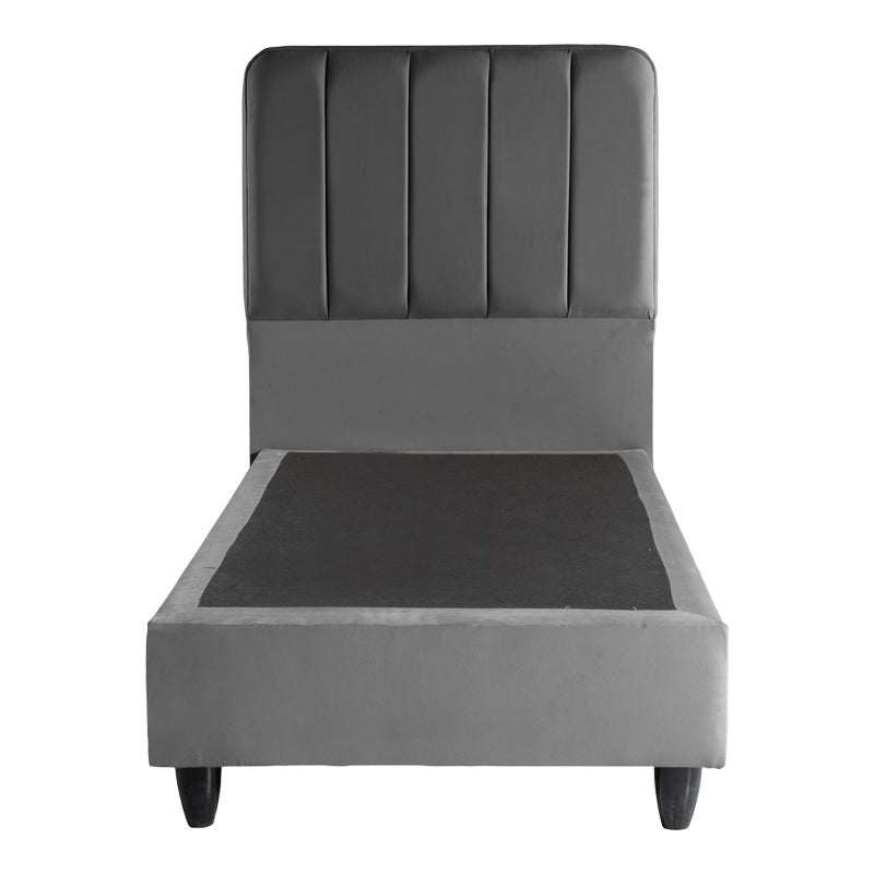 Single bed Lunda anthracite velvet 90x200cm