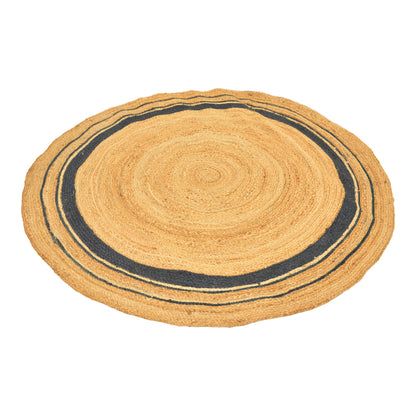 Rug Regaleto jute in black and natural color D150cm