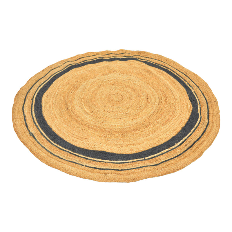 Rug Regaleto jute in black and natural color D150cm