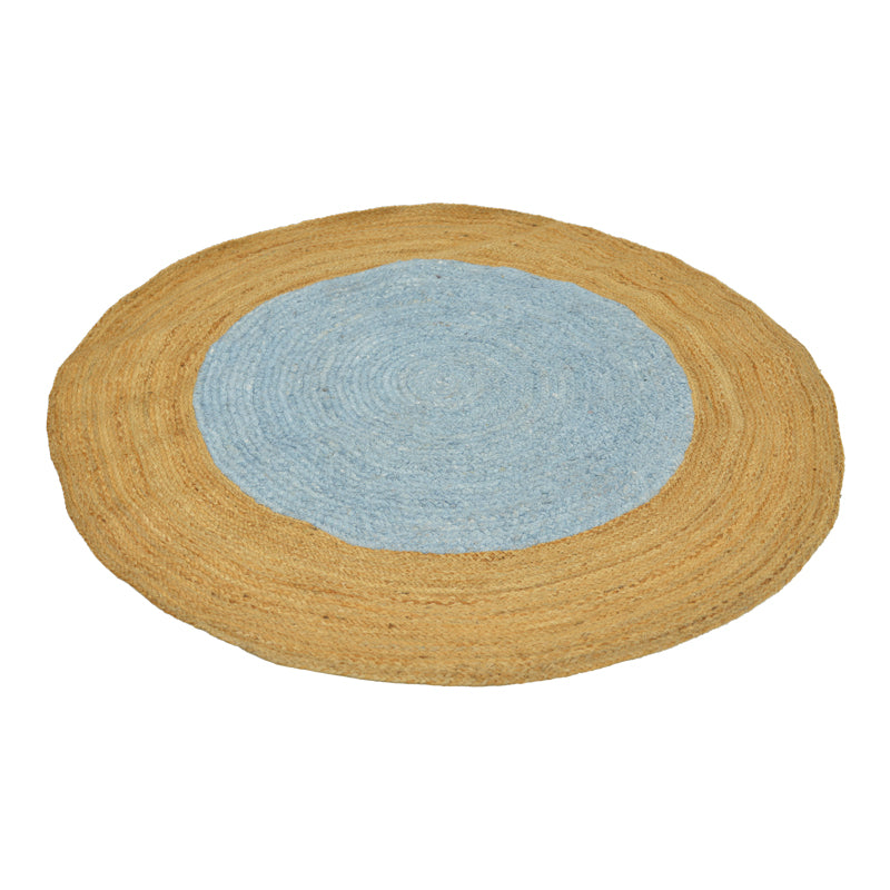 Rug Tefeton jute in blue and natural color D150cm