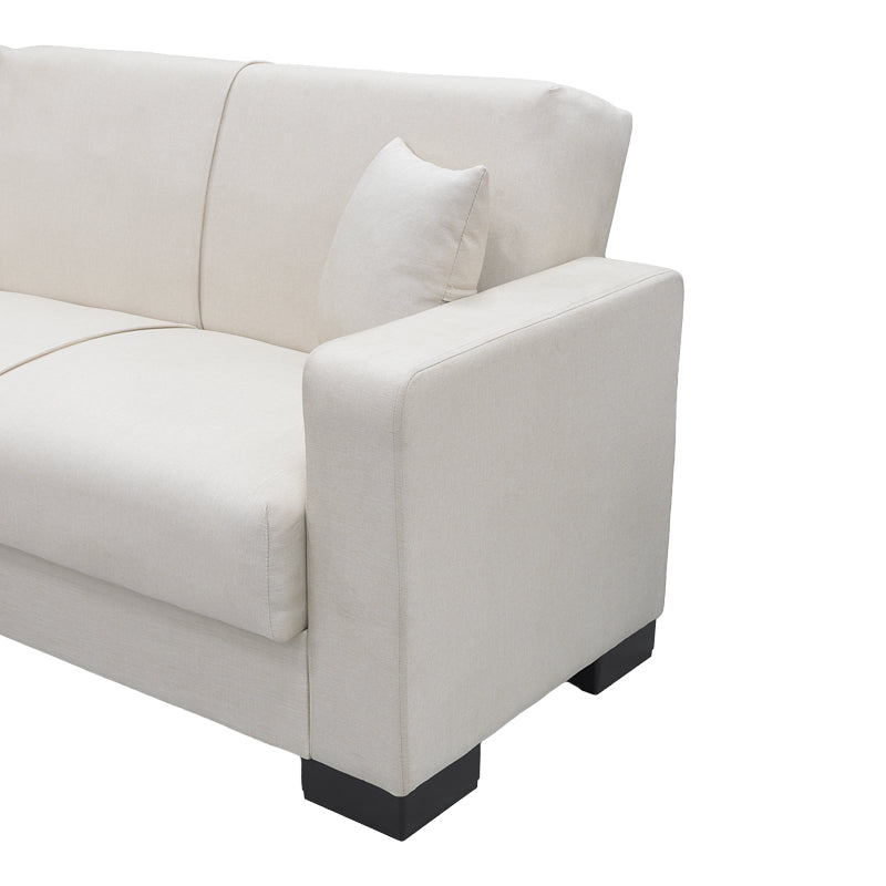 Corner sofa bed reversible with storage space Dumma cream fabric 226x146x86cm