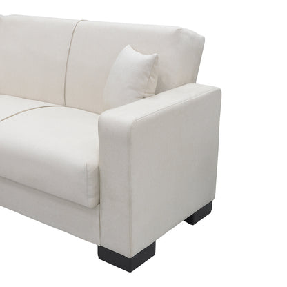 Corner sofa bed reversible with storage space Dumma cream fabric 226x146x86cm