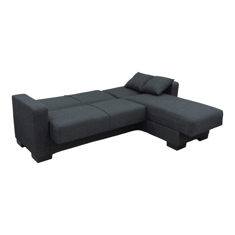 Corner sofa bed reversible with storage space Dumma anthracite fabric 226x146x86cm