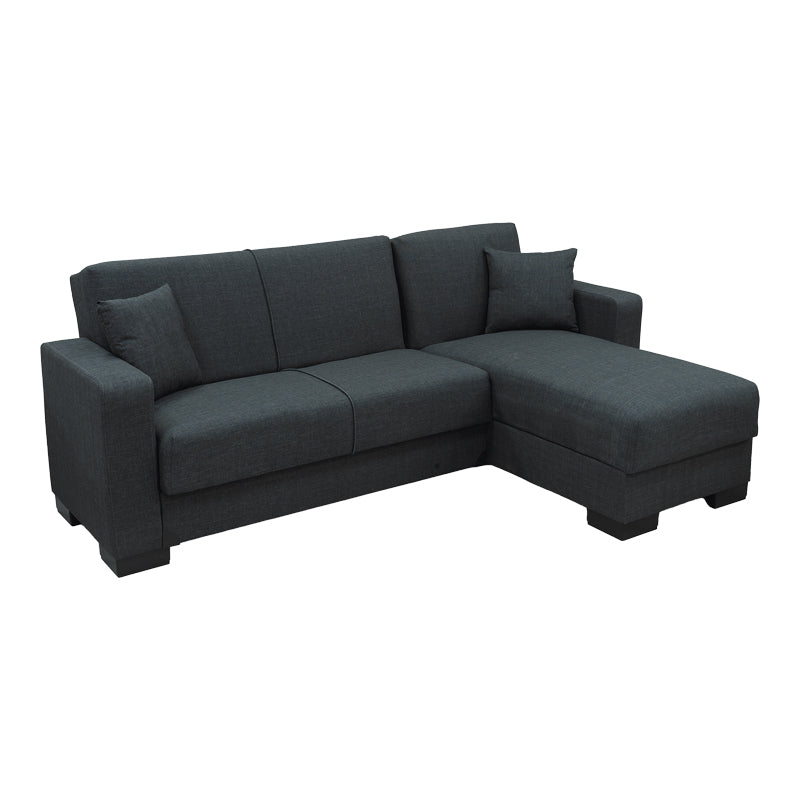 Corner sofa bed reversible with storage space Dumma anthracite fabric 226x146x86cm