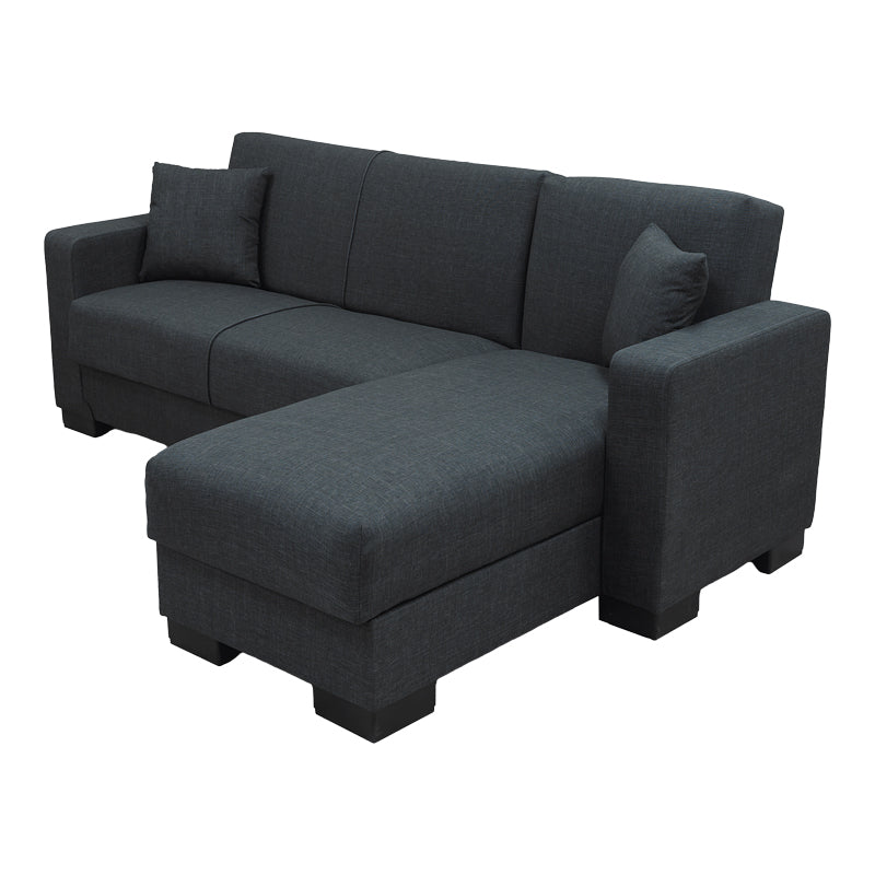 Corner sofa bed reversible with storage space Dumma anthracite fabric 226x146x86cm