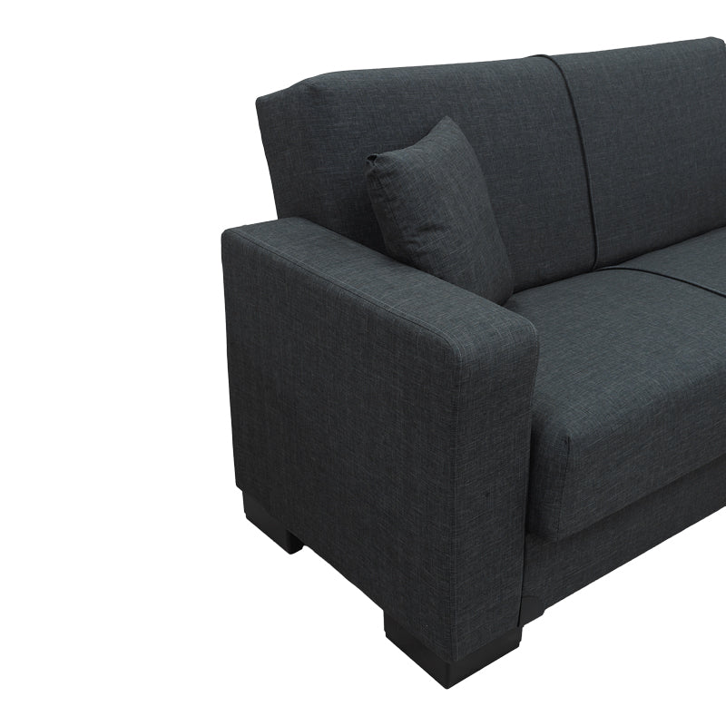 Corner sofa bed reversible with storage space Dumma anthracite fabric 226x146x86cm
