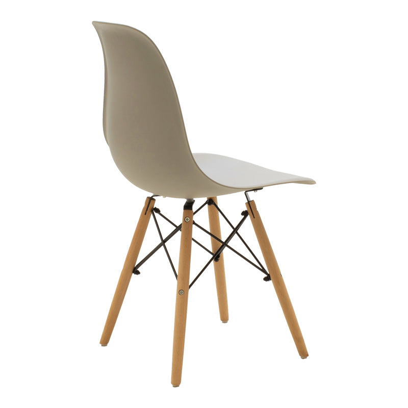 Julita chair cappuccino PP with wooden legs in natural finish 46x52x81cm