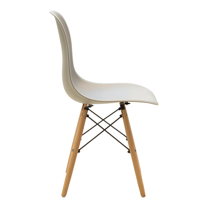 Julita chair cappuccino PP with wooden legs in natural finish 46x52x81cm