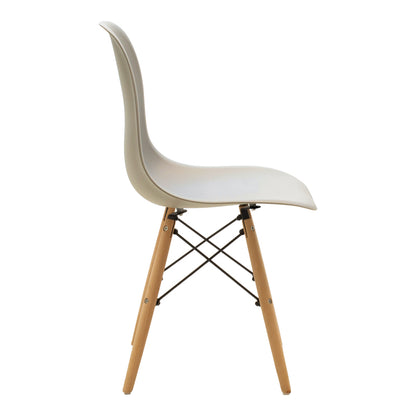 Julita chair cappuccino PP with wooden legs in natural finish 46x52x81cm
