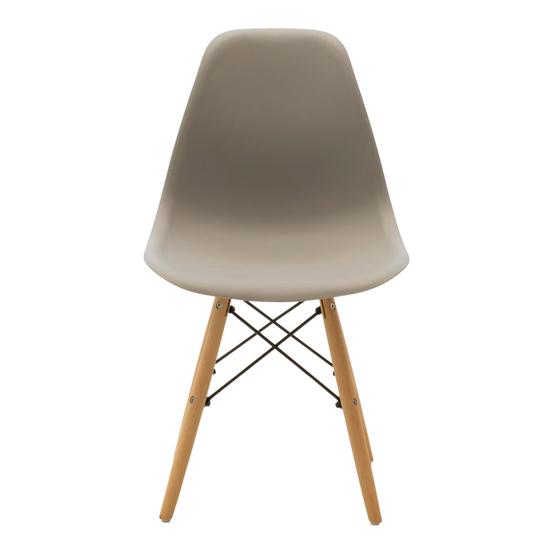 Julita chair cappuccino PP with wooden legs in natural finish 46x52x81cm