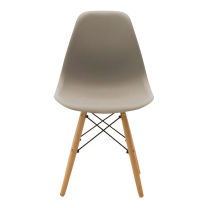 Julita chair cappuccino PP with wooden legs in natural finish 46x52x81cm