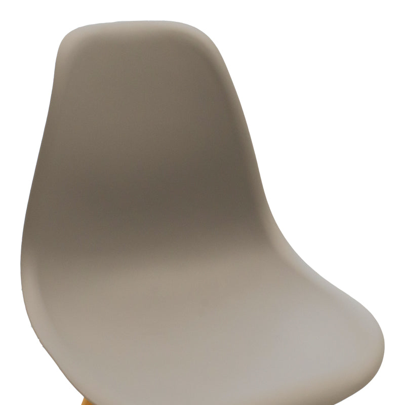 Julita chair cappuccino PP with wooden legs in natural finish 46x52x81cm