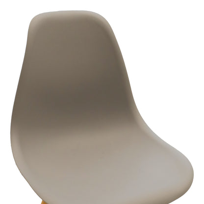 Julita chair cappuccino PP with wooden legs in natural finish 46x52x81cm