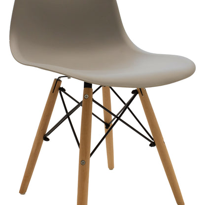 Julita chair cappuccino PP with wooden legs in natural finish 46x52x81cm