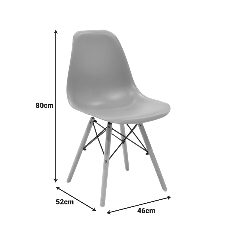 Julita chair cappuccino PP with wooden legs in natural finish 46x52x81cm