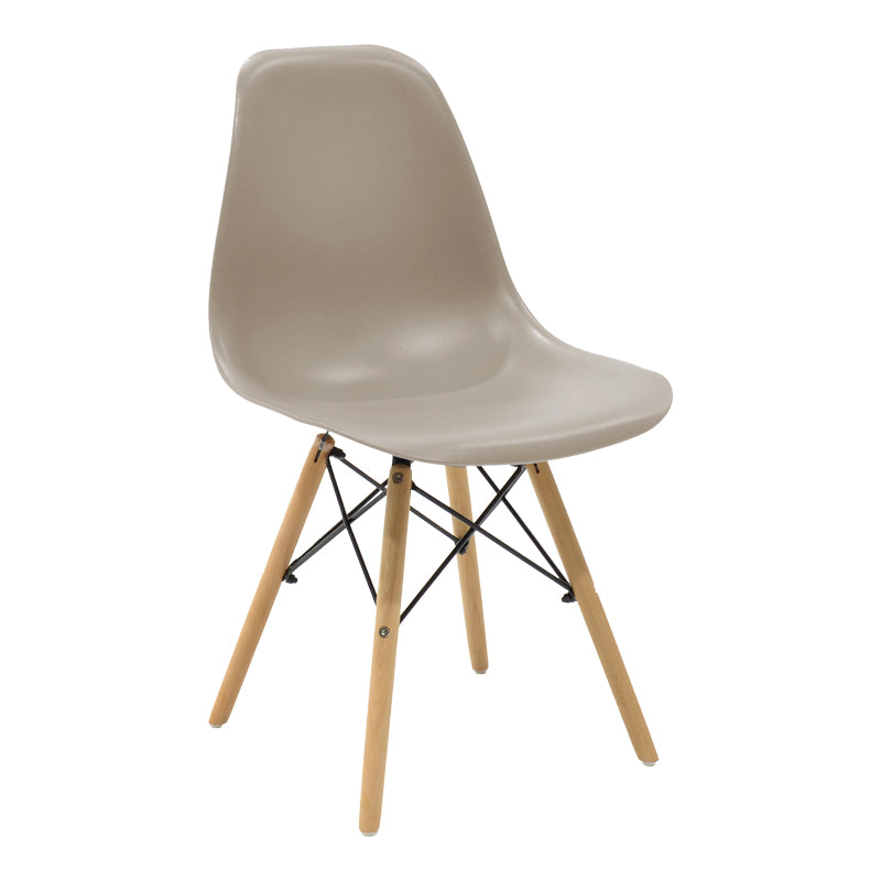 Julita chair cappuccino PP with wooden legs in natural finish 46x52x81cm