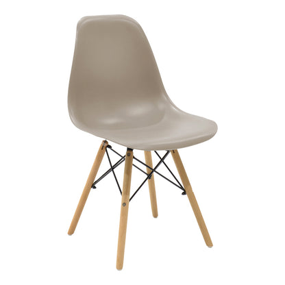 Julita chair cappuccino PP with wooden legs in natural finish 46x52x81cm