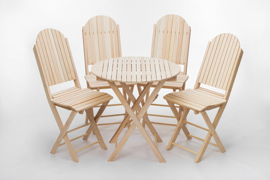 Градински комплект кръгла маса + 4 стола